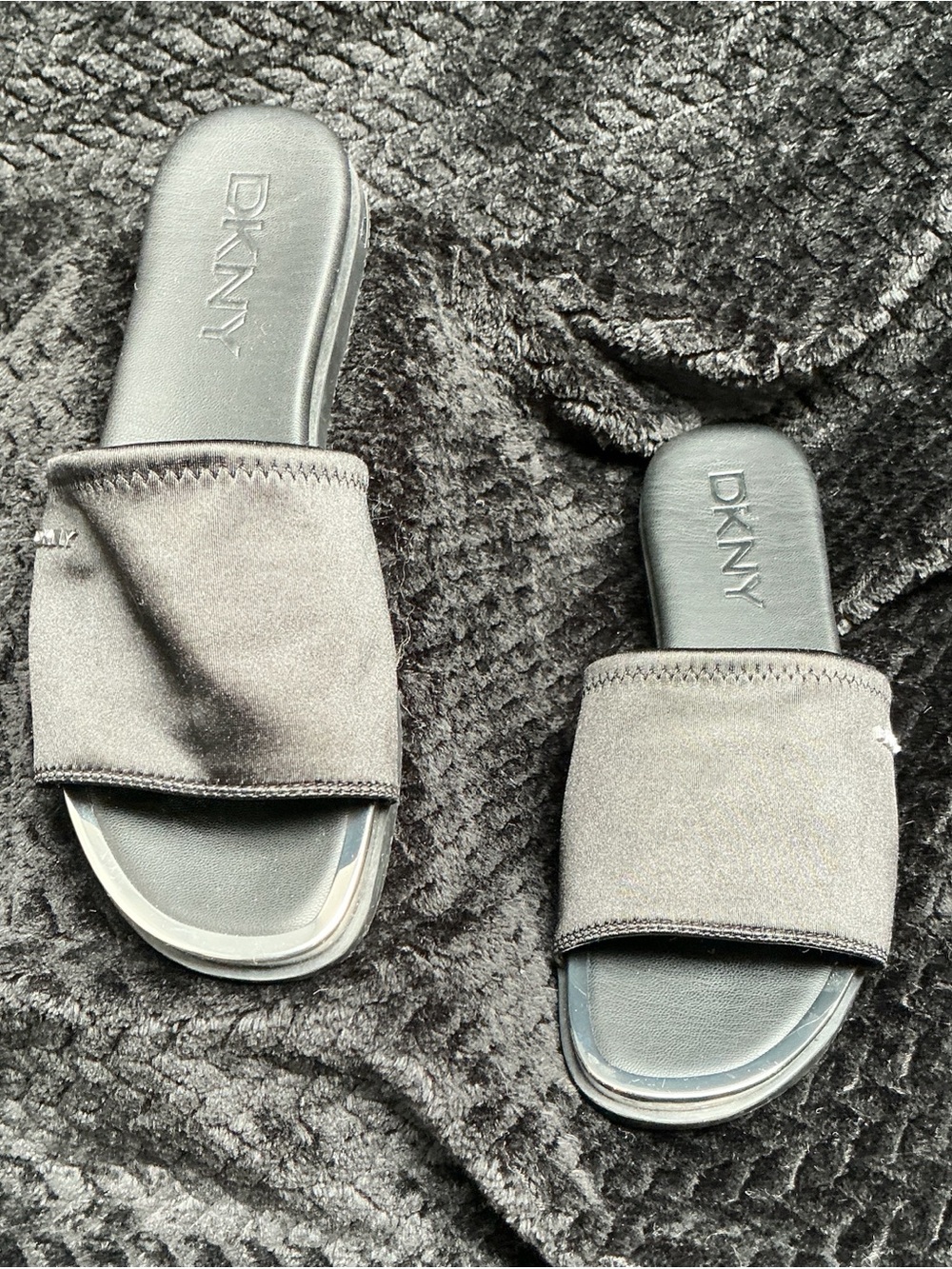 Women’s DKNY Black Satin Slides